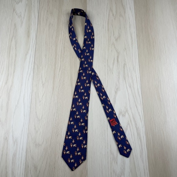 HERMÈS Other - Vintage Hermes Paris Tie Silk 7444 Designer All Over Print Pattern Horse Face
